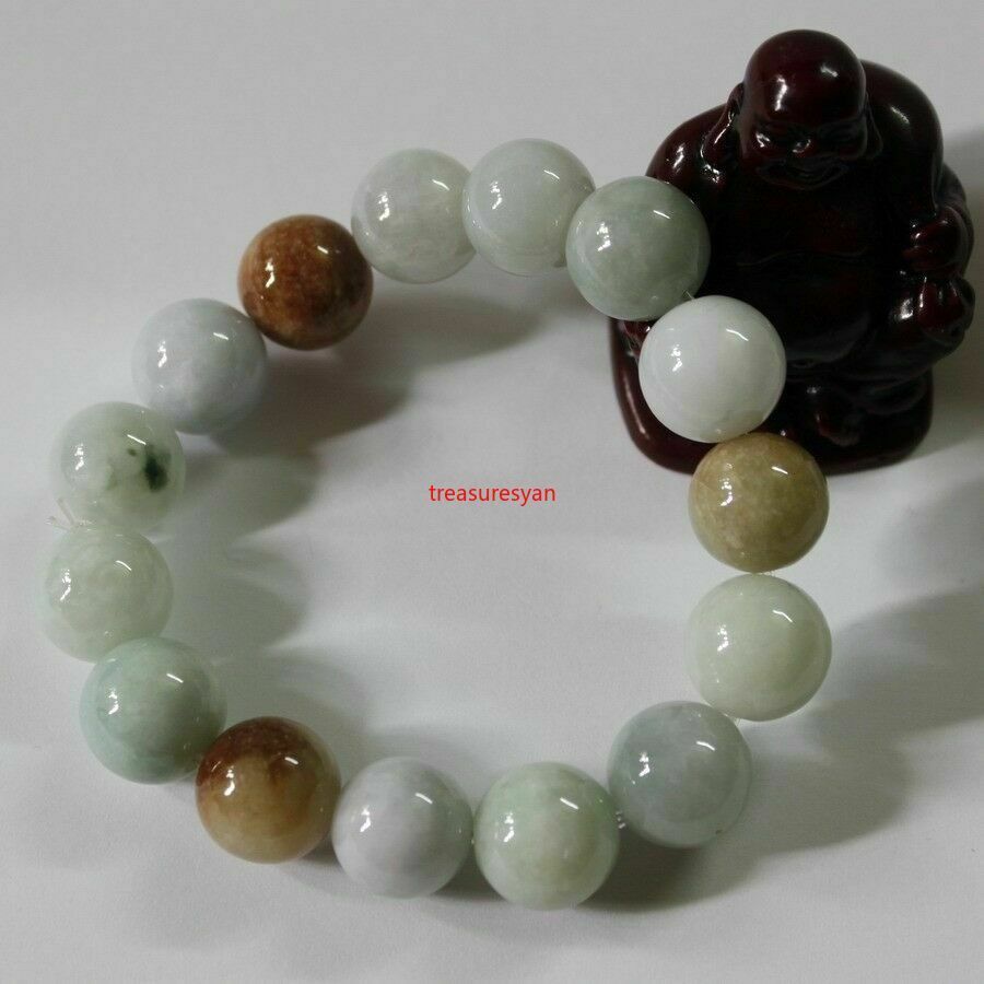 Certified Natural (Grade A) Jade Jadeite Multicolor Beaded Bracelet