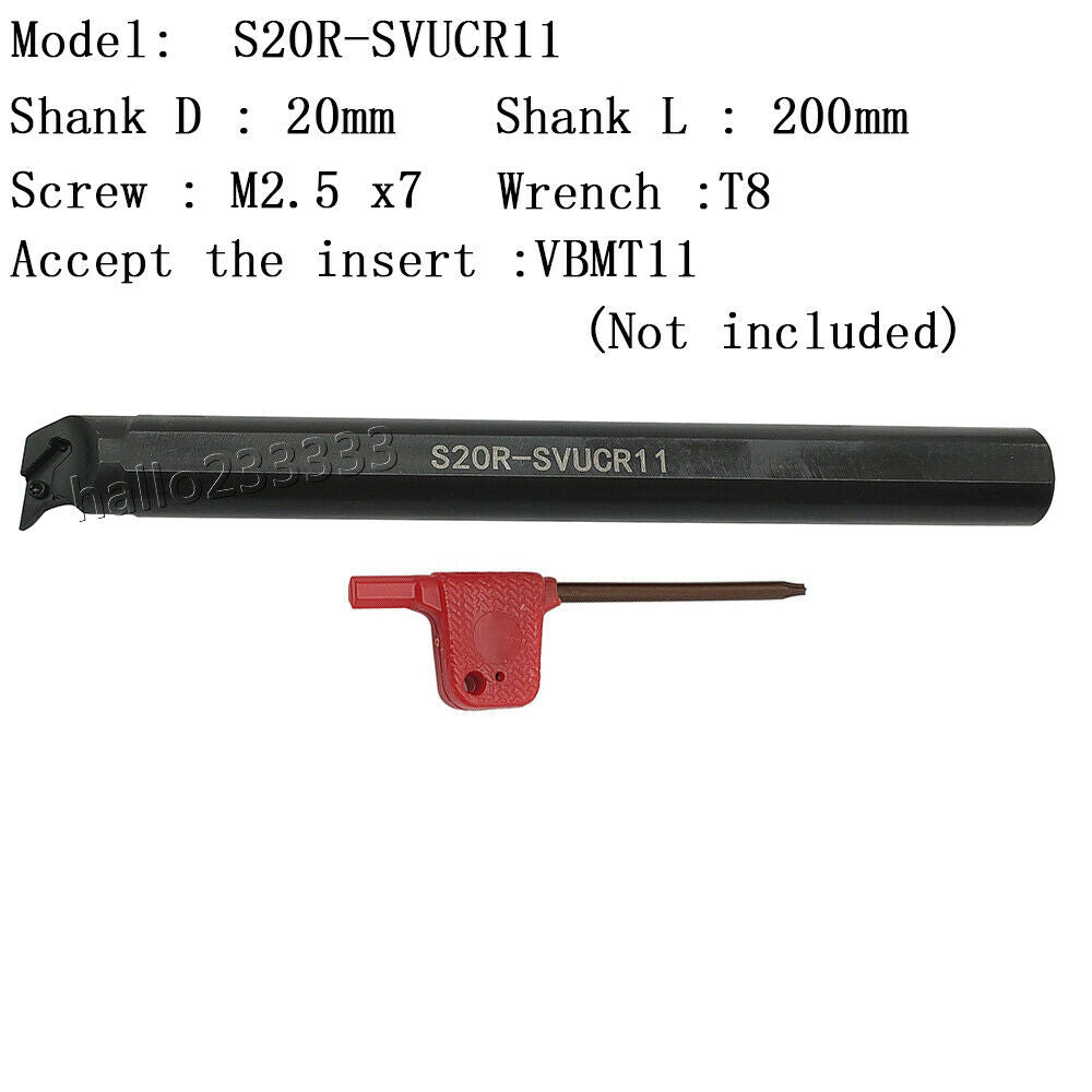 95° S20R-SVUCR11  (20×200mm)Lathe Internal Turning Tool Holder For VBMT VCGT11