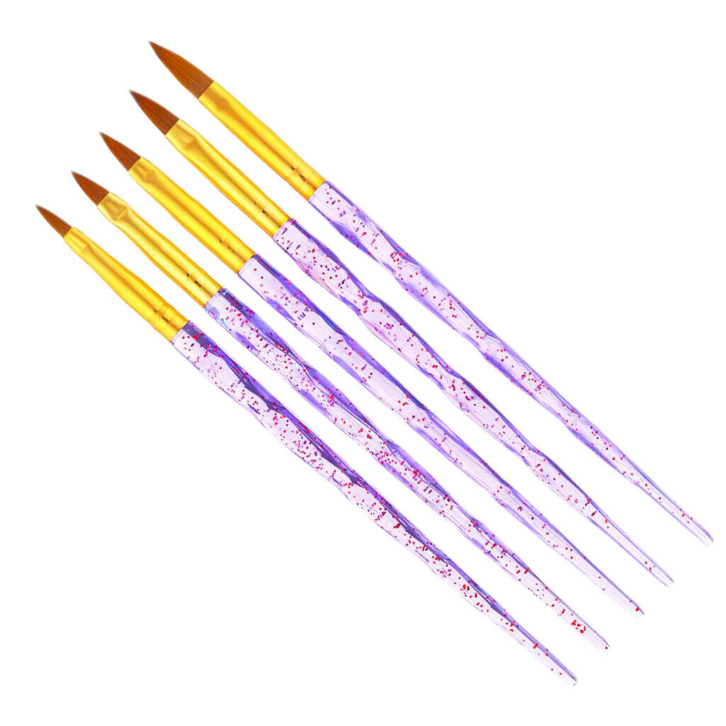 5 Pieces Nail Art Liner Brushes, Synthetic Fibre Hair Manicure Nail Liner Tool