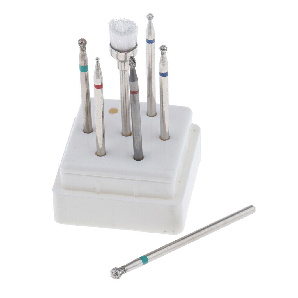 6Pcs Professional Cuticle Clean Nail Drill Bits, Tungsten Nail File Drill Bits