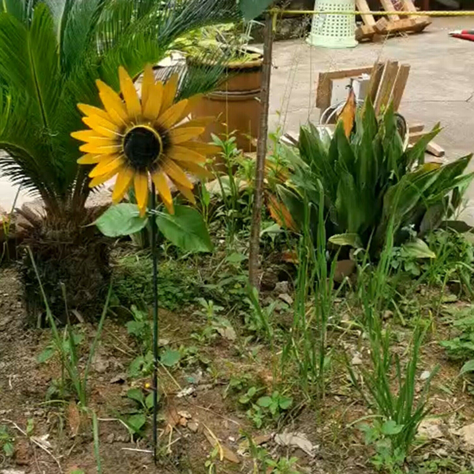 Creative Iron Sunflower Outdoor Wind Spinner Yard Outdoor Whimsical Gifts