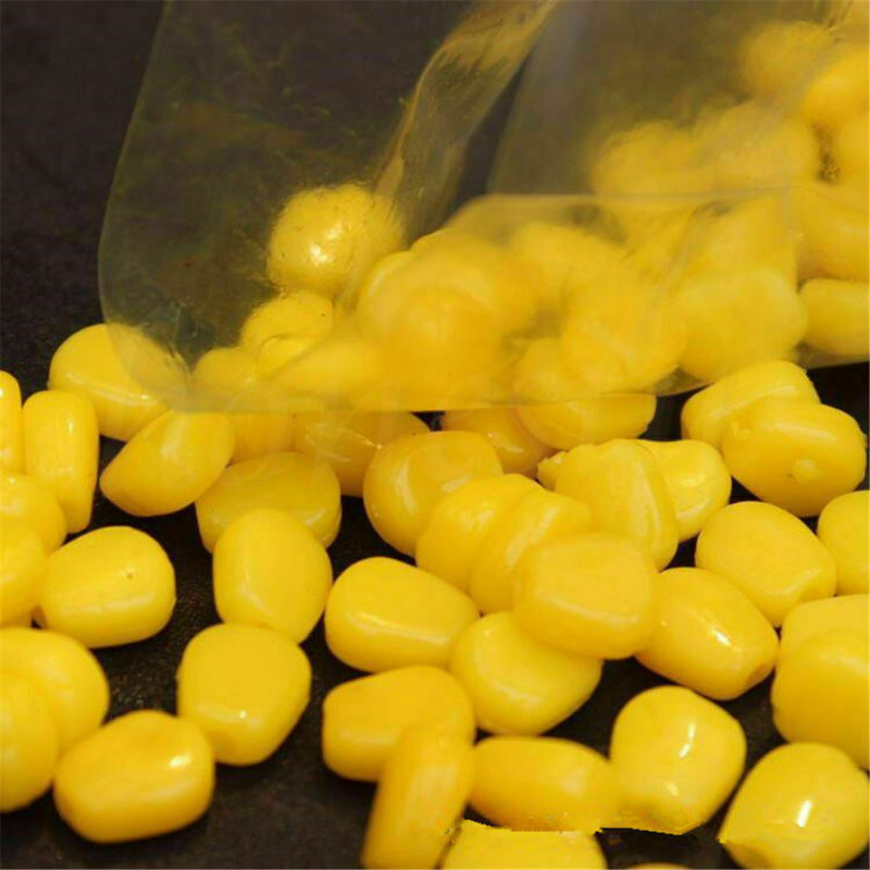 50Pcs Yellow Pop up Soft Corn Smell Baits Coarse Carp Fishing Lures Tool