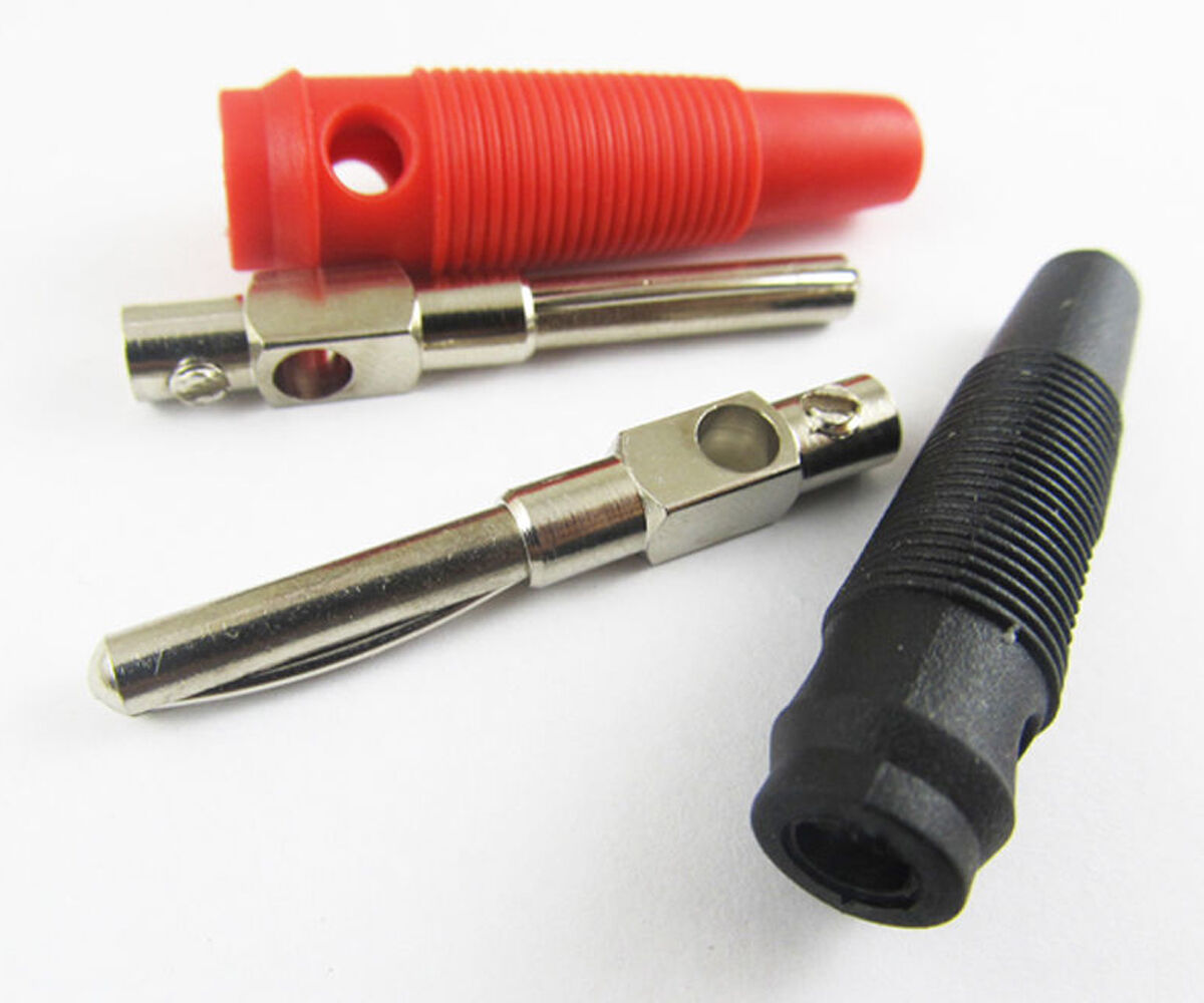 25pair High Quality 4mm Nickel Plated Brass Free Solder Banana Plug Test Adapter