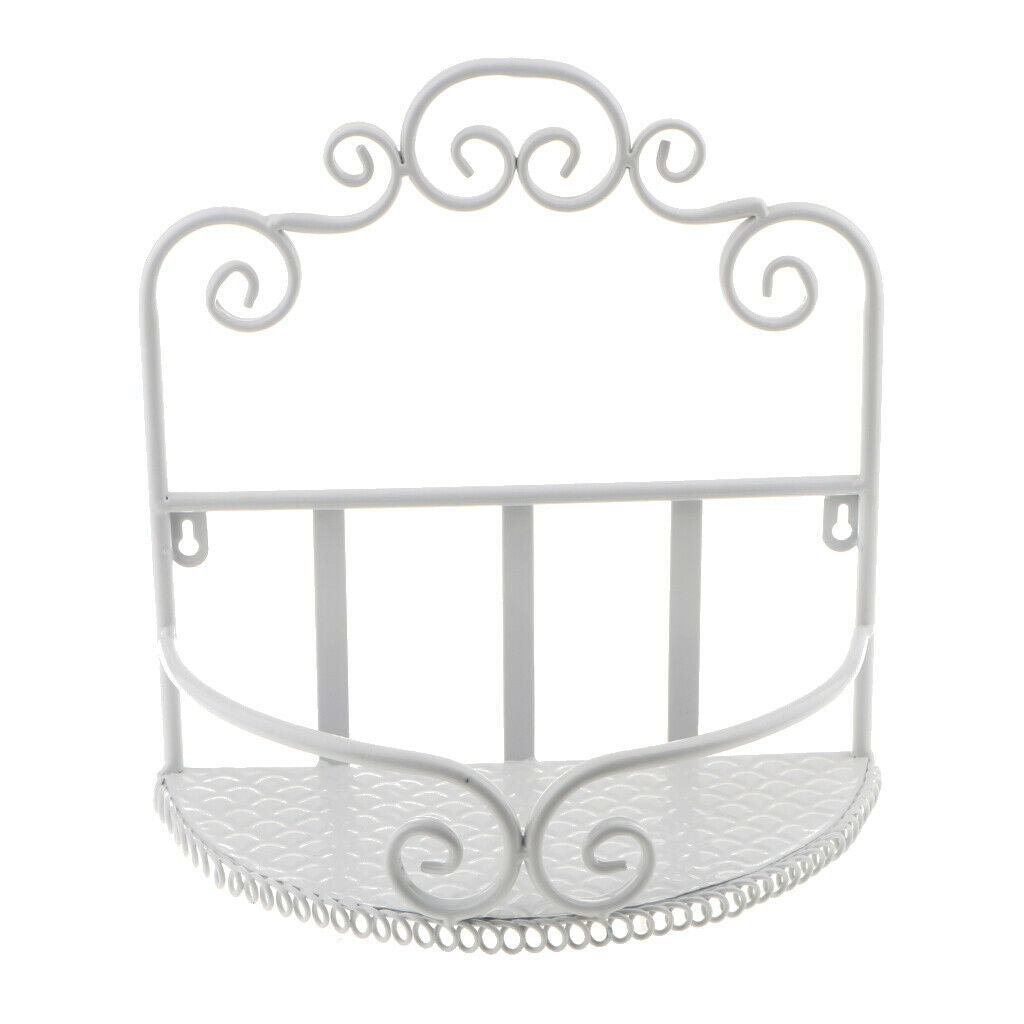 Kitchen Storage Basket Shower Holder Wall Hanging Shelf Organizer White