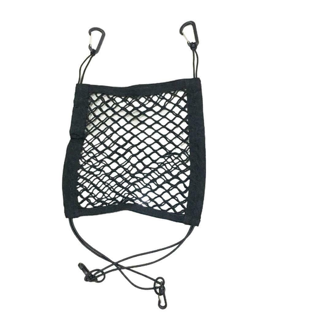Universal Black Double Layer Car Seat Organizer Net Umbrella Holder Pocket