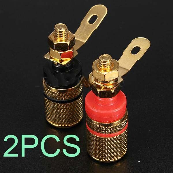 2Pcs Amplifier Speaker Terminal Binding Post Banana Plug Socket Connector tT