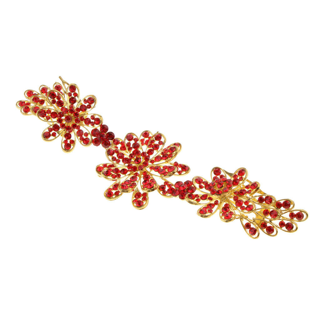 Wedding Bridal Bridesmaid Flower Headpieces with Comb Rhinestone Jewelry
