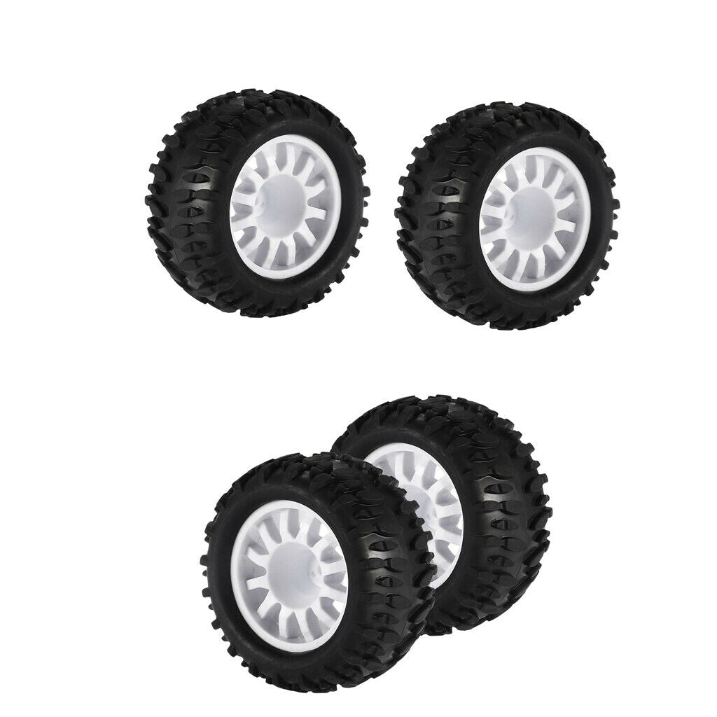 Set of 4 rubber tires replacement tires rims wheels for 1/16 Hpi Hsp Zd Racing