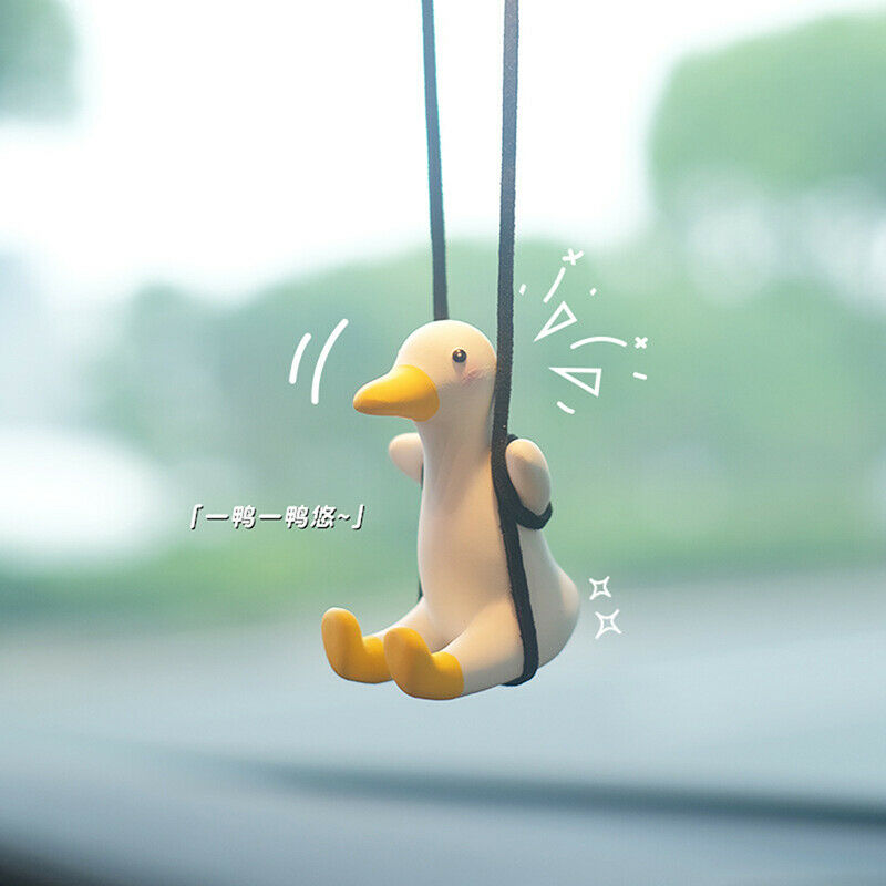 Cute Little Duck Car Pendant Decoration Duck Swing Auto Rearview Mirror PendFCA