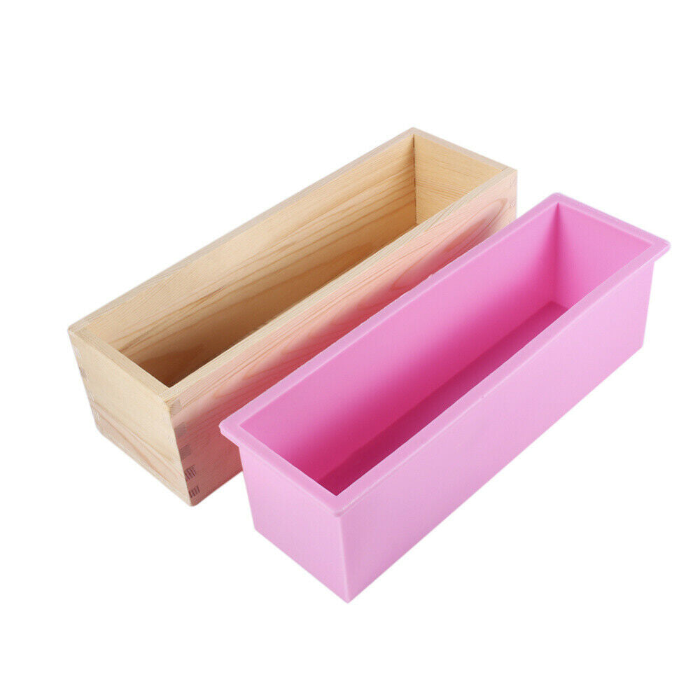 Silicone Soap Mold Wooden Box DIY Tools Toast Loaf Baking Cake Molds