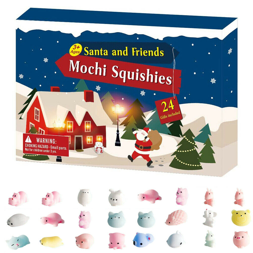 24Pcs Christmas Advent Calendar Cute Squeezing Stress Animal Toys Gift for Kids