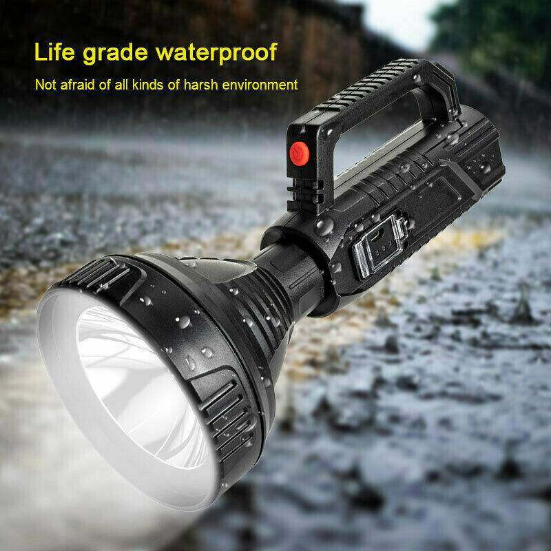 USB Rechargeable Spotlight Torch Bright Waterproof LED Searchlight Flashlight