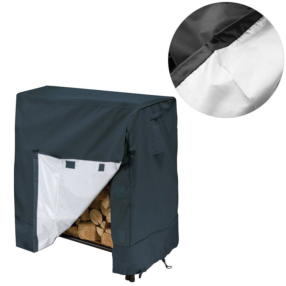 Log Rack Cover 4-Feet Heavy Duty Waterproof Outdoor Fire Wood Protection Cover