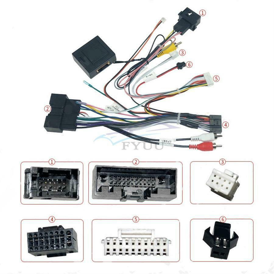 1×Car 16PIN Android Stereo Power Wiring Harness For Ford Explorer 18+ Edge 15-18