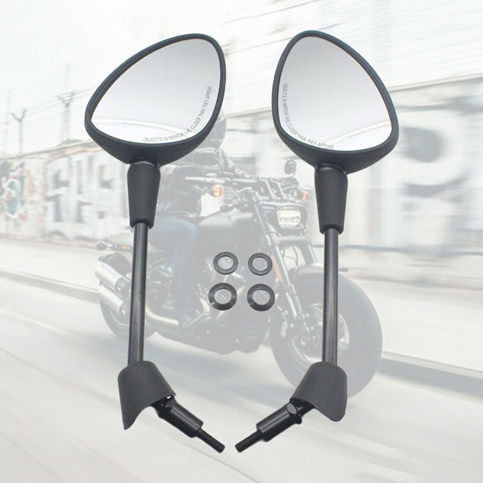 2Pcs Rearview Mirrors for Vespa GT GTS GTV 250 300 300ie Durable Black