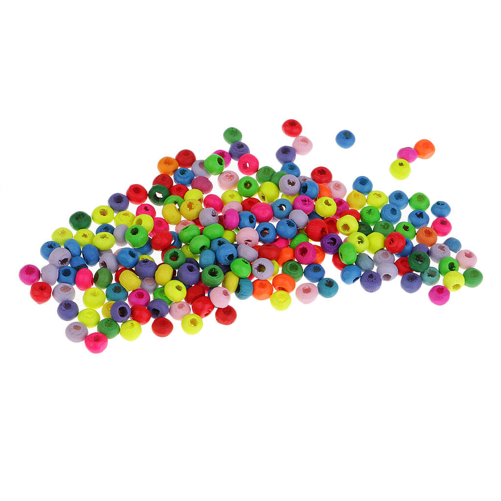 200 x Mixed Natural Wooden Beads European Beads For Kids DIY Jewelry Making