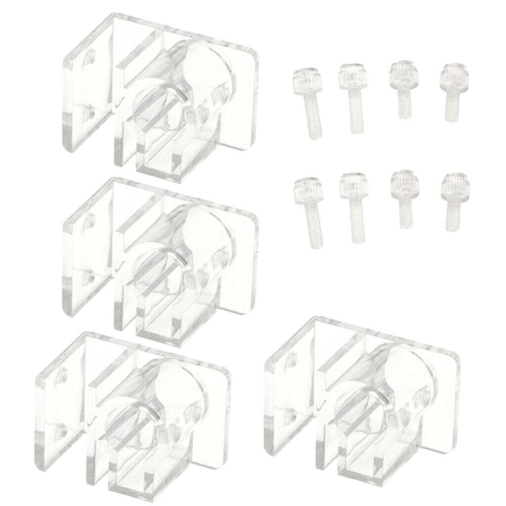4 Pieces Acrylic Aquarium Pipe Clip Holder for 12mm/16mm Inflow Outflow Tube