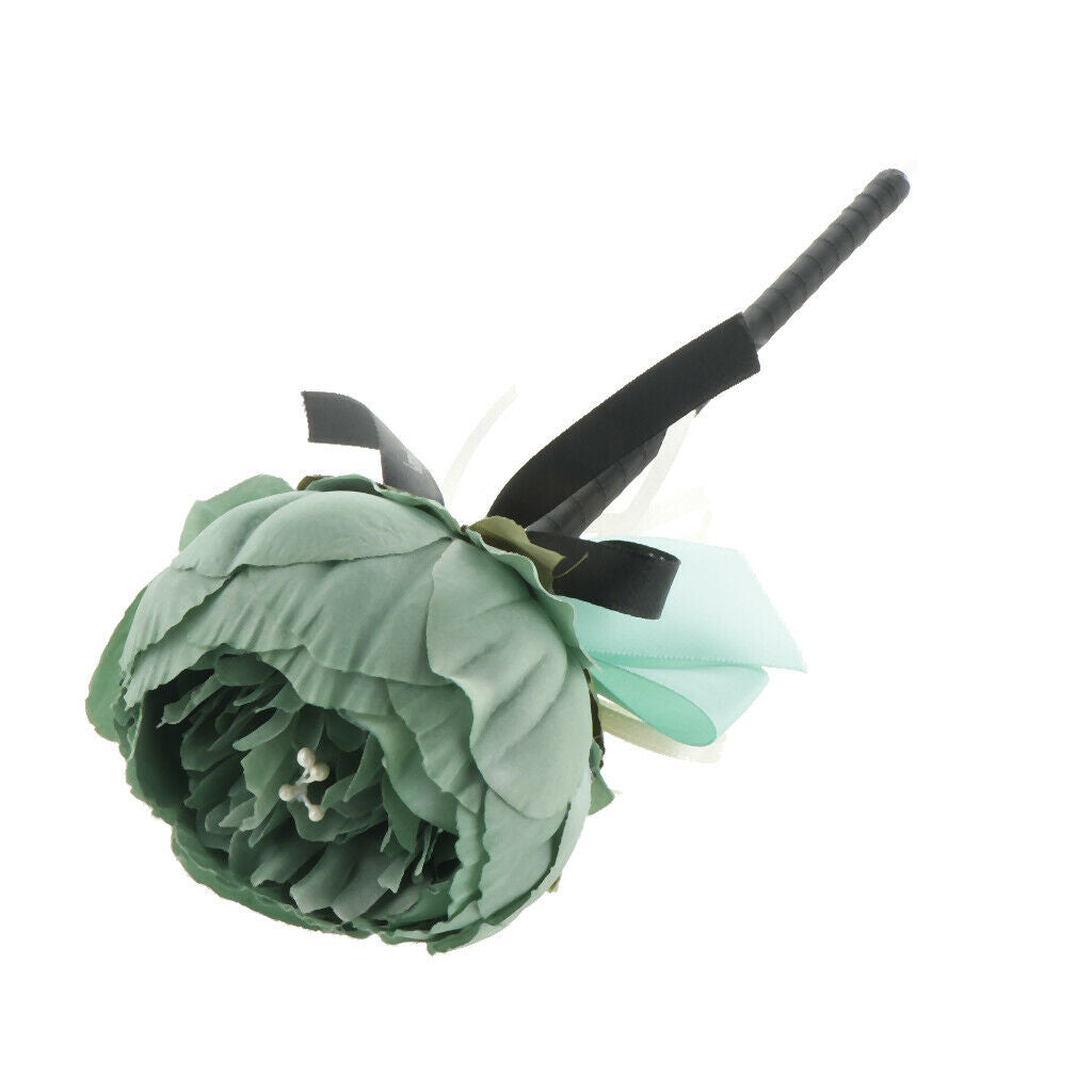 Silk Flower Guest Book Signing Pen Wedding Banquet Party Supplies Green
