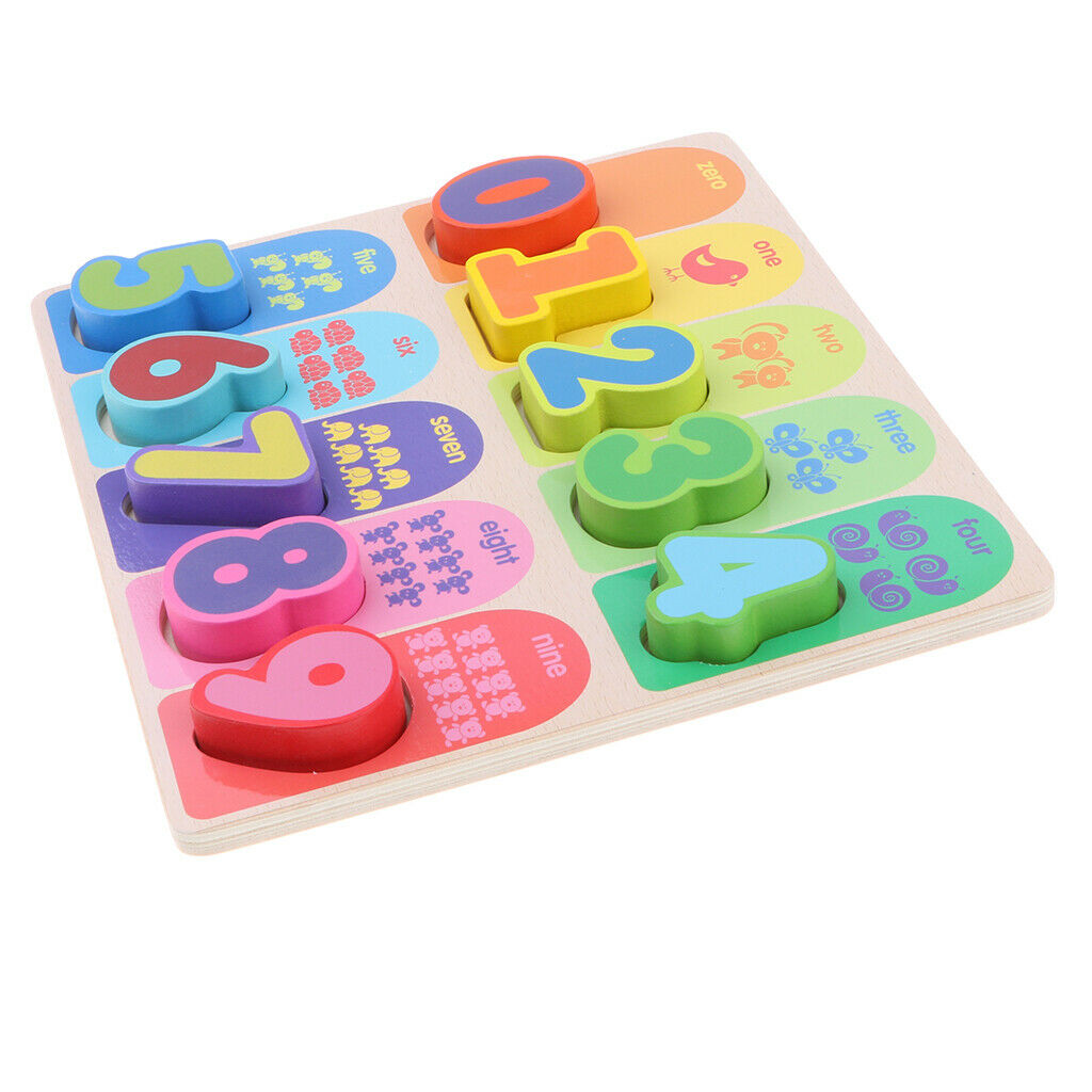 Wooden Number Block Puzzle Board Montessori Educational Math Learning Toys