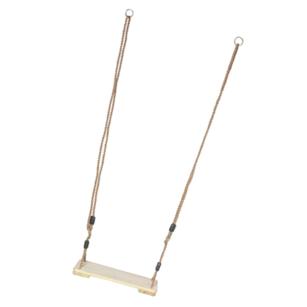Durable Flat Chair Wooden Swing Set Accessories with Adjustable Rope Kids