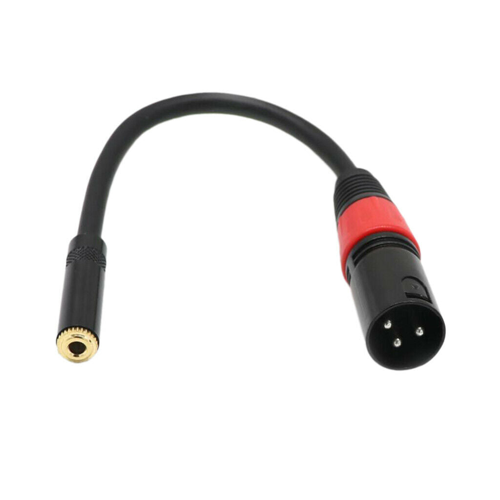 3.5mm (TRS) Mini-  Female Microphone Adapter to 3-pin XLR Male Connector for