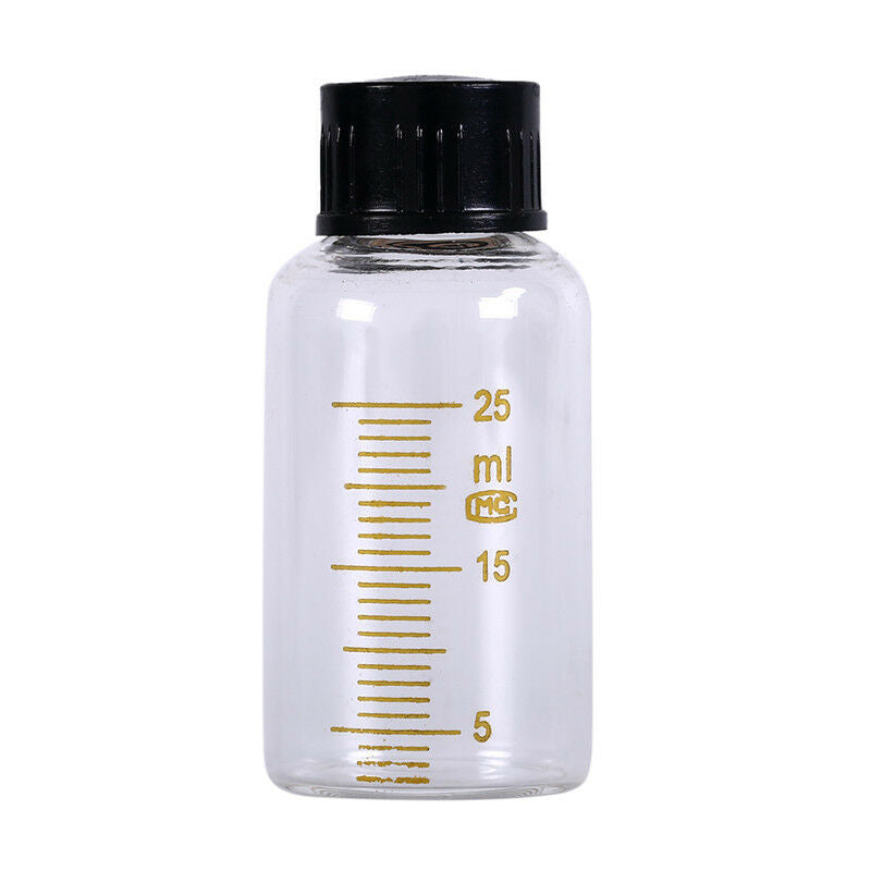 1pcs 25ml Scale lab glass vials bottles clear containers with black screw .l8