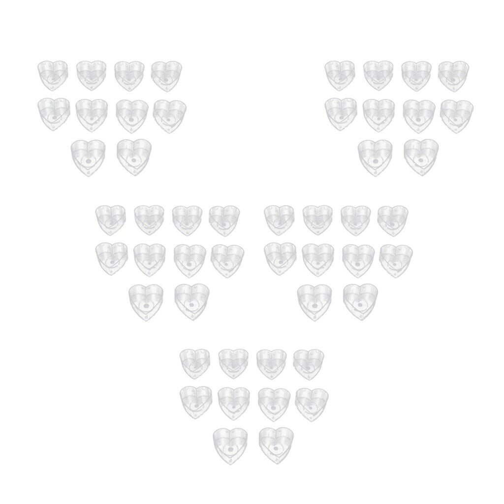 50pcs Clear Plastic Tealight Cups 40x12mm Love Heart DIY Candle Making Molds
