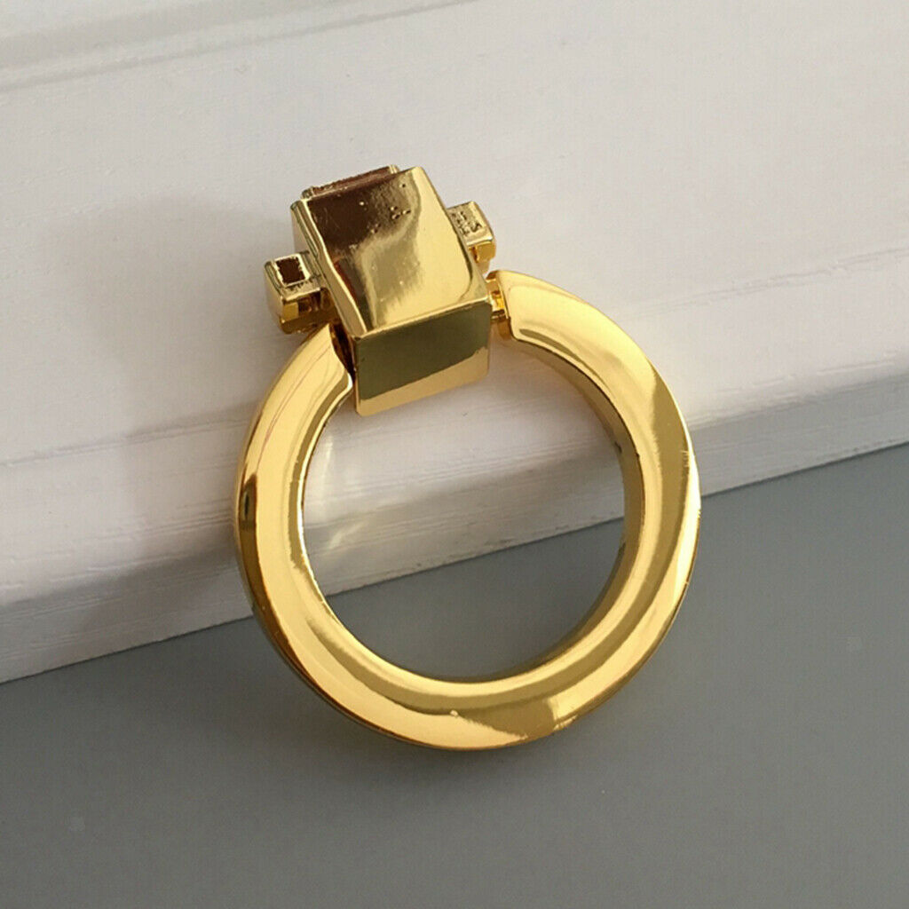 Bright Golden Color Cabinet Knob Round  Handle Furniture Hardware Metal