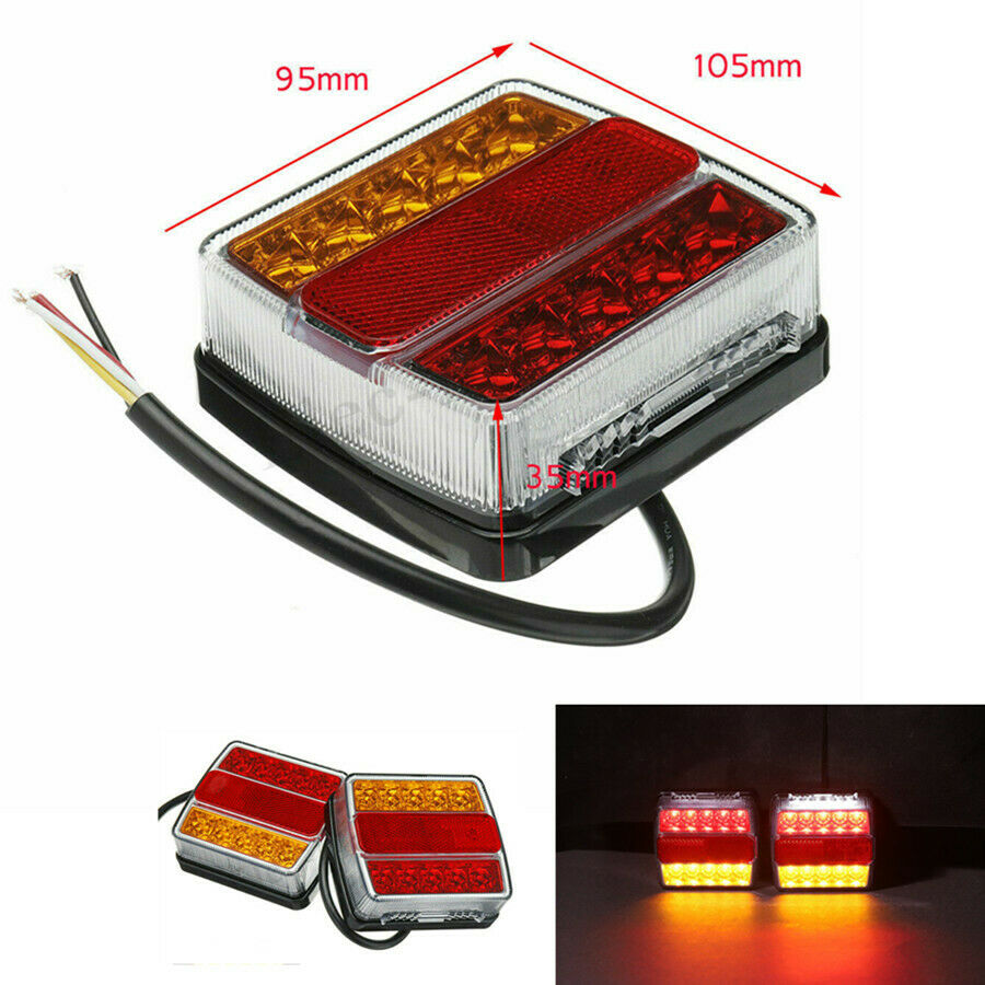 2X Waterproof Boat Marker Truck Rear 16 LED Submersible Trailer Tail Lights Kit