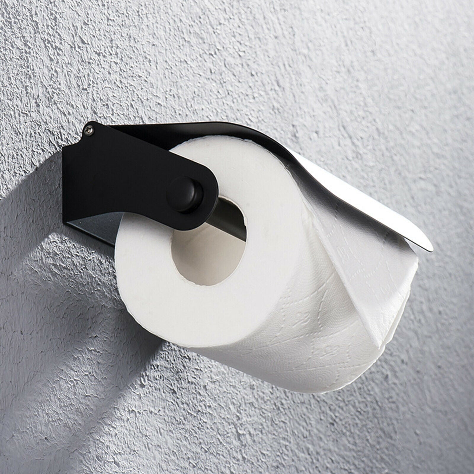 Washroom Stainless Black Toilet Roll Paper Holder Tissue Dispenser Versatile