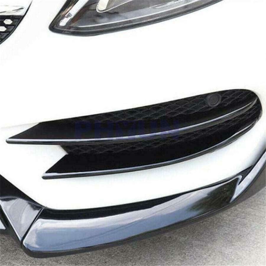 For 2015-2018 Mercedes-Benz C Class Front Fog Light Cover Trim Glossy Black 4x