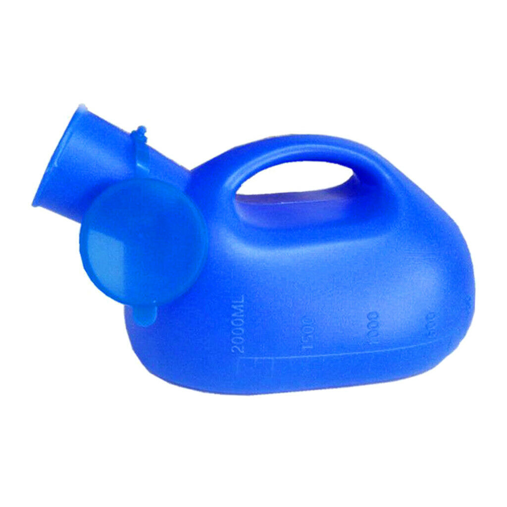 Handheld Portable Mobile Urinal Toilet Bottle  Men use blue 2000ml with lid