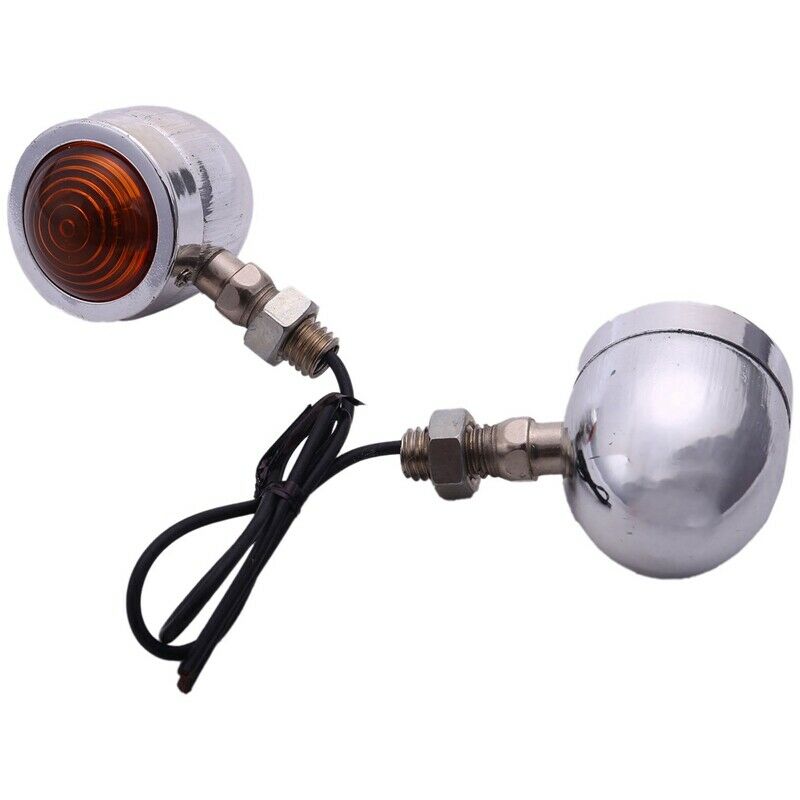 1 Pair Motorcycle Turn Signal Indicator Light Amber Motorbike Blinker HeadlighI7