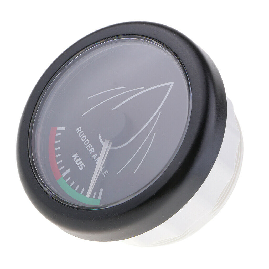 12V/24V Rudder Angle Indicator Gauge 52mm 2" Black for Boat Marine
