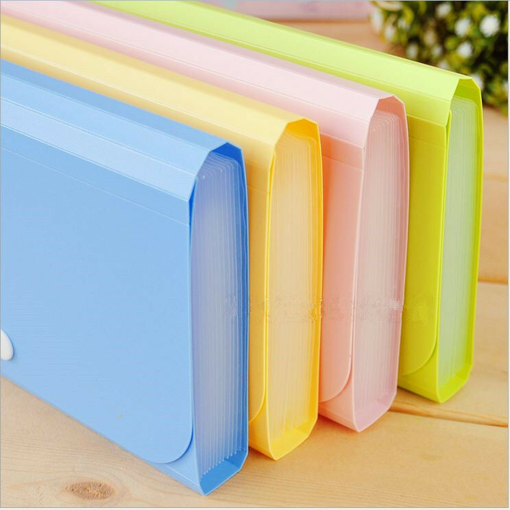 File Bag Pouch Bills Receipts Folder Card Holder Organizer Fastener SKUK Tt