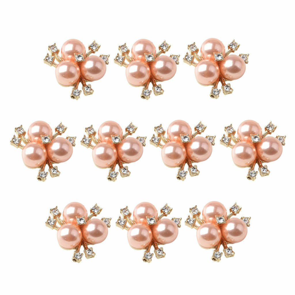10x Crystal Pearls Craft Supplies Flatback Rhinestone Buttons Adorable Style