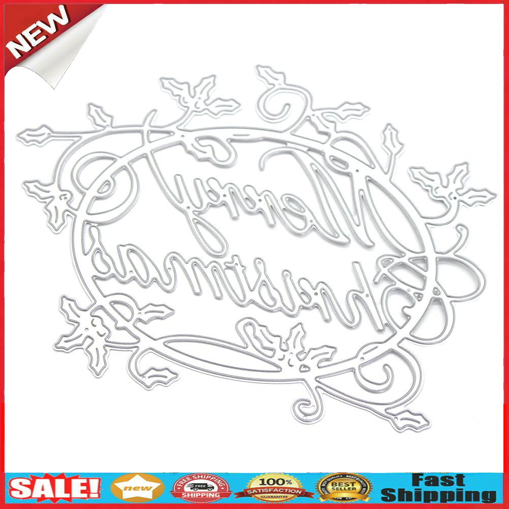 Christmas Words Cutting Die Stencil Scrapbooking Card Template DIY Craft @