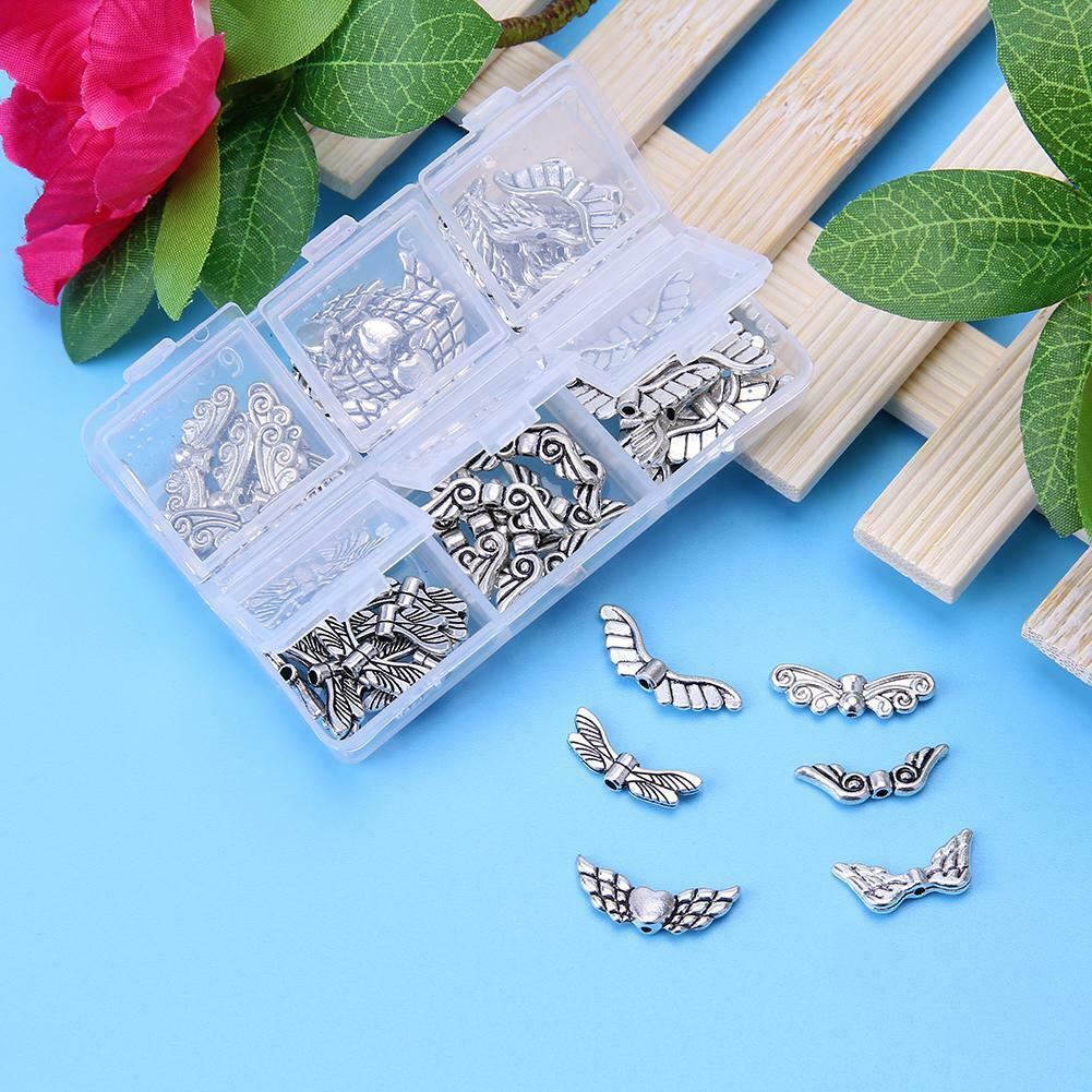 60pcs Butterfly Angel Wings DIY Decor Charm Jewelry Pendant Chain Necklace @