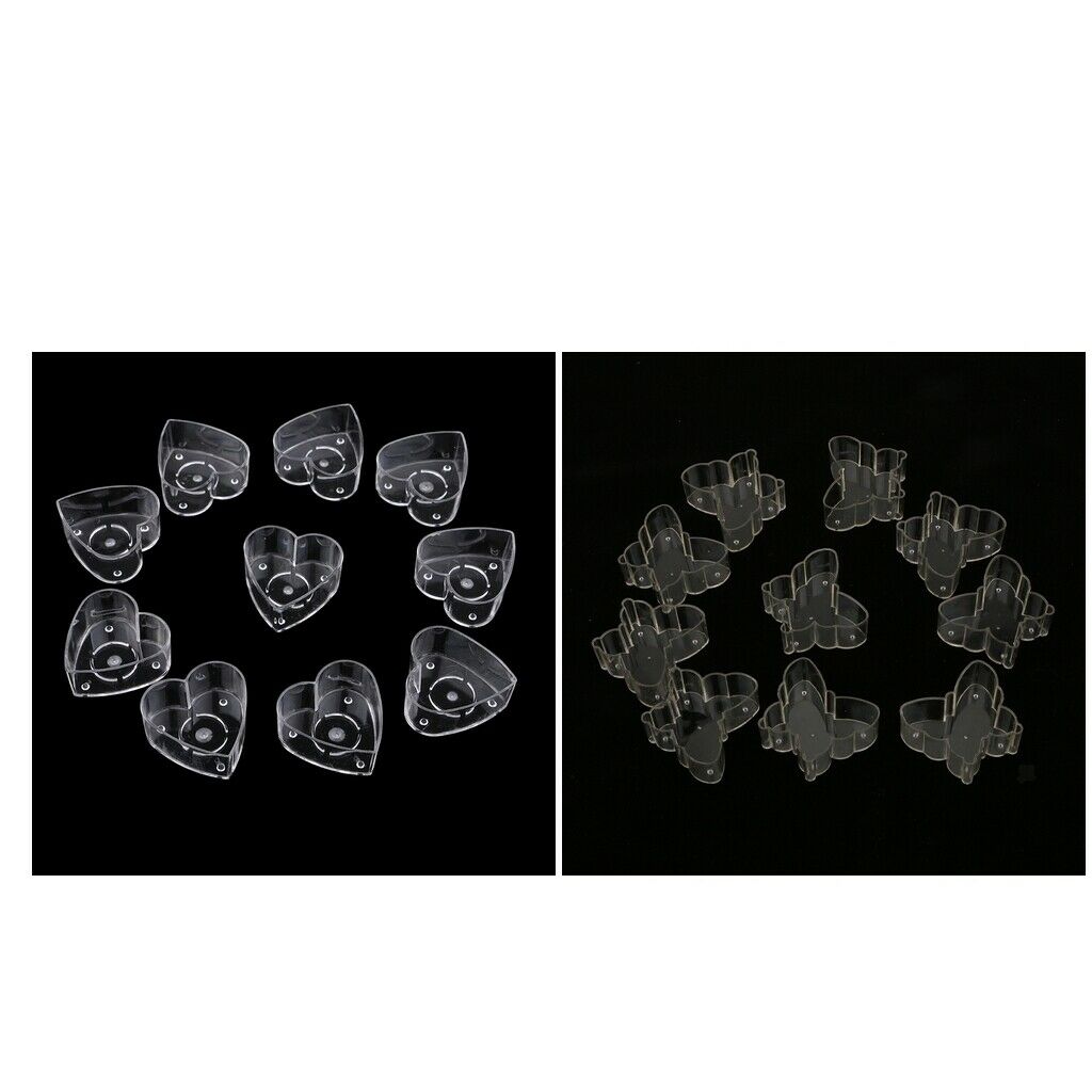 20 Pieces Transparent Heart Shape Tea Light Cups Candle Cups Table Decor