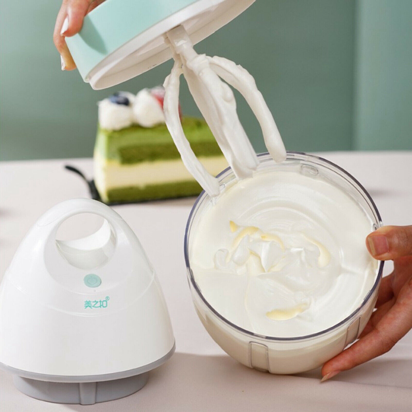 900ml Mini Electric Stand Mixer Tabletop Egg Beater Kitchen Dough Mixer w/ Bowl