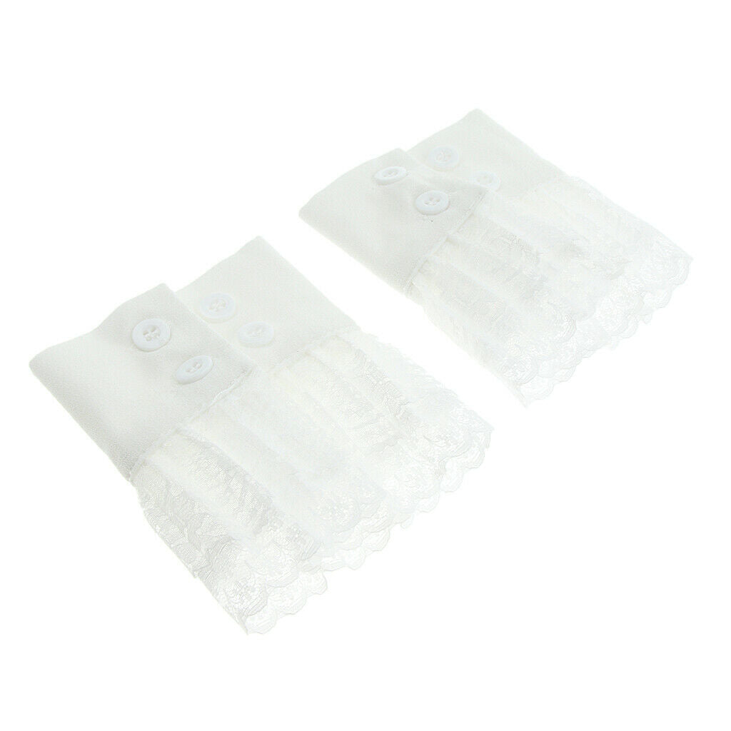 Retro Women   Masquerade Wrist Band White Lace Flower Cuff Wedding