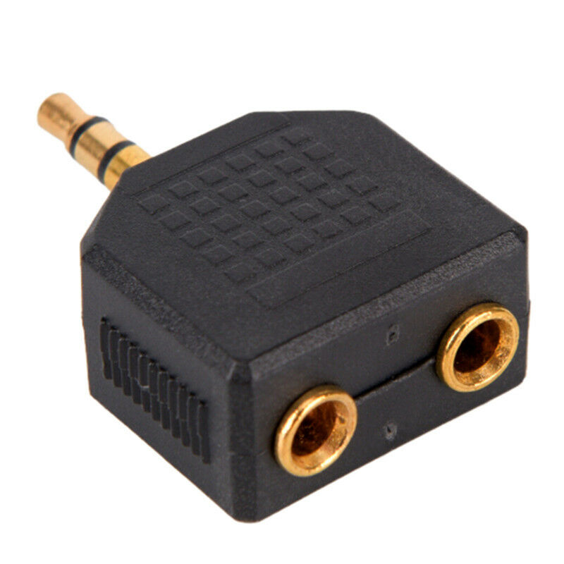 Stereo 3.5mm Audio Jack Male to Dual 3.5mm Earphone Y Splitter Adapter Plu.l8