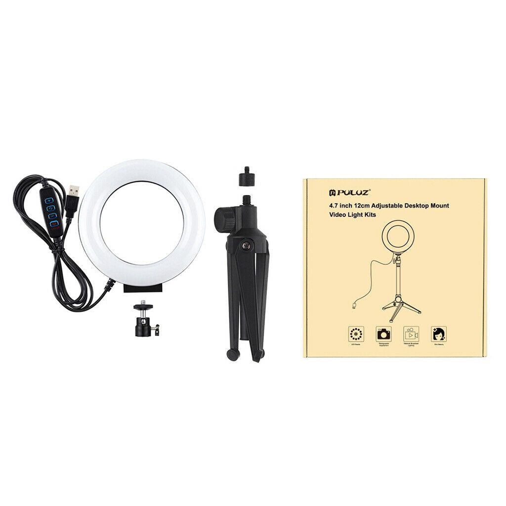 Dimmable LED Ring Light Lamp Selfie Camera Phone Studio Tripod Stand Photo Video