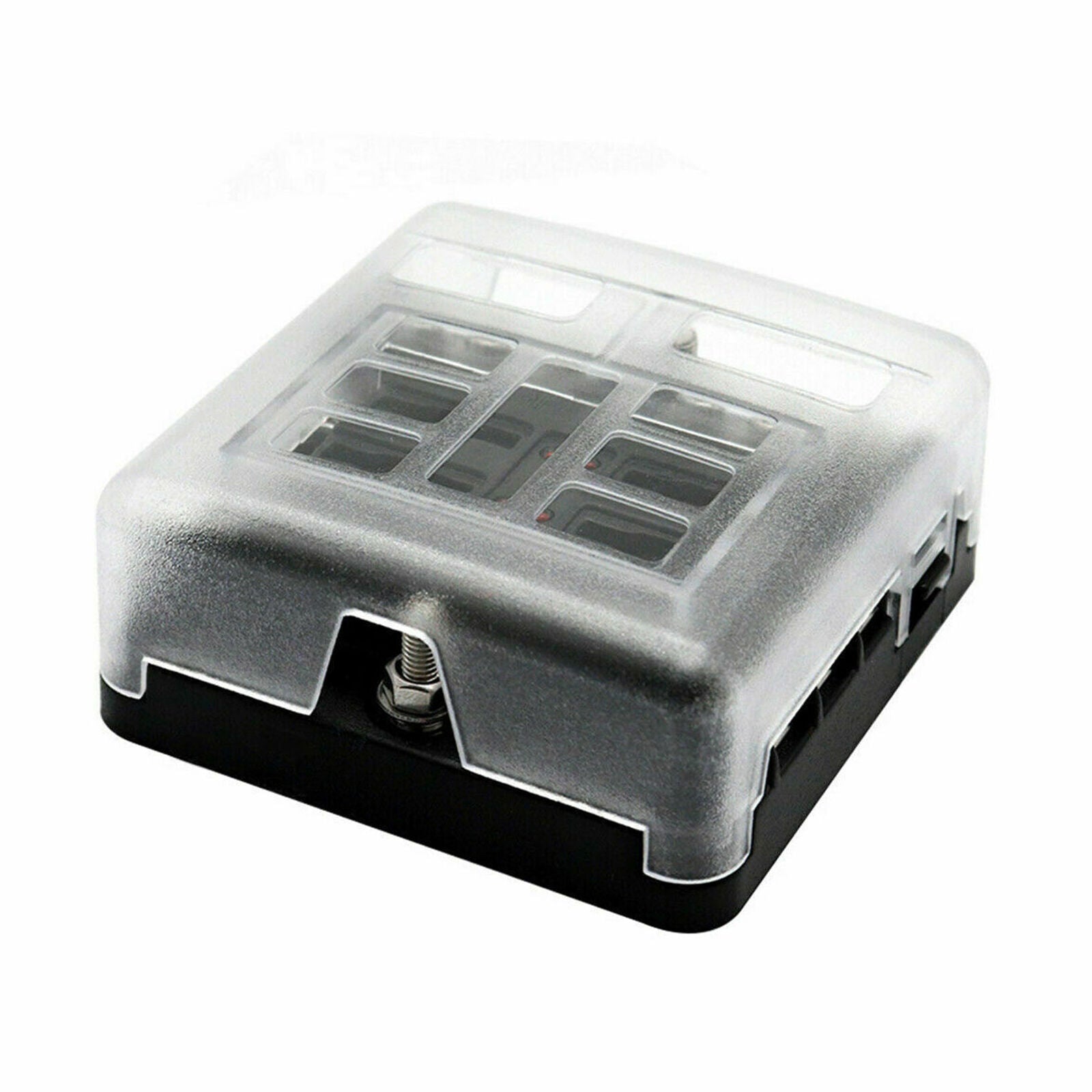 6-Way Blade Fuse Block Box Holder Overload Protection Auto Car Boat Marine 12V