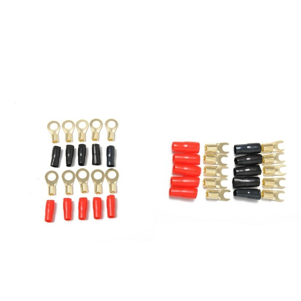 10 Pairs 8 AWG Positive/Negative &Fork Terminals Connectors Kit