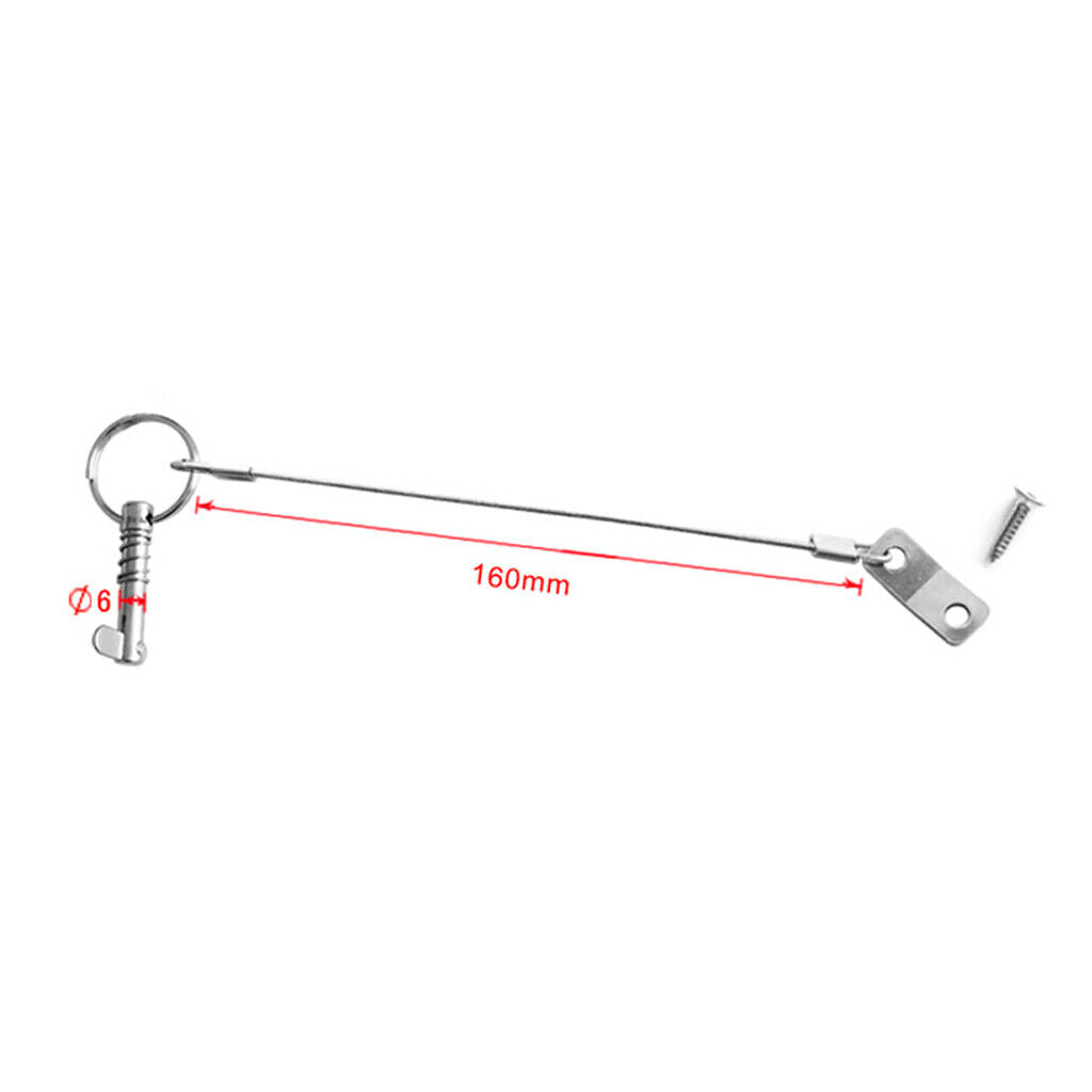 4 Pieces Stainless Steel Quick Release Pin Cord for Boat Top Deck Hinge