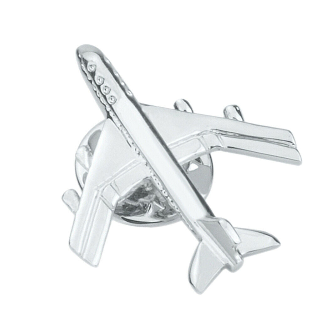 Mens Airplane Brooch Collar Pin Clip Corsage Elegant Wedding Plane Badge