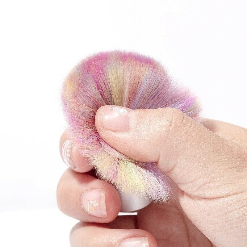 Nail Cleaning Brush Rainbow Soft Dust Remover Manicure Pedicure Care Tool Pink