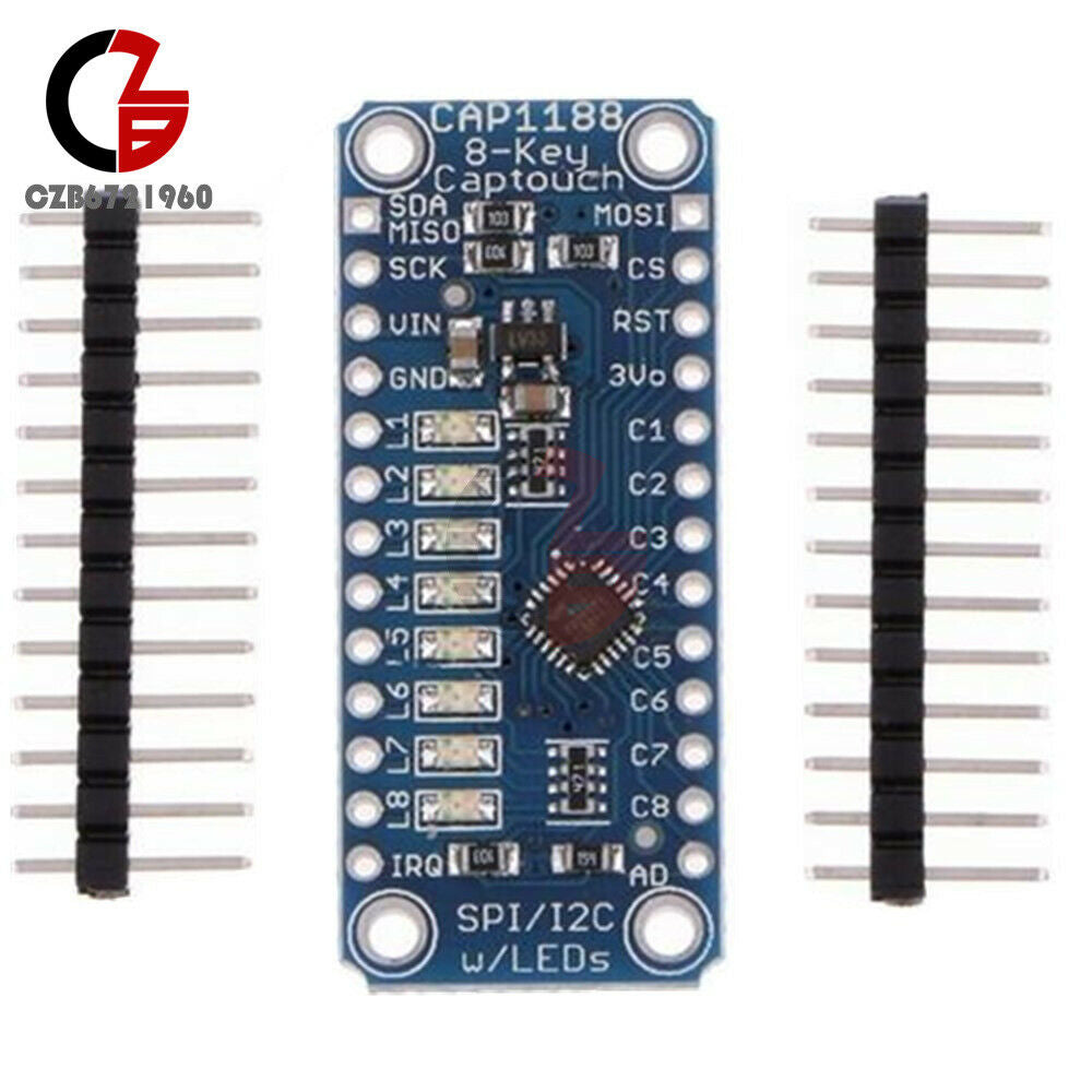 CAP1188 8-Key Captouch 8 Button Capacitive Touch Sensor Module SPI I2C w/ LEDs