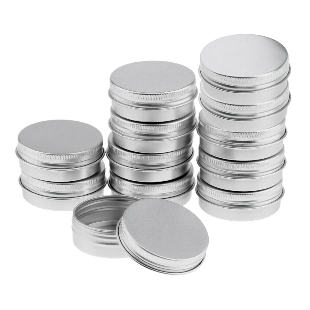 30ml Aluminum Cosmetic Tin Pot Lip Balm Jars Container Box Oil Wax Tins 24x
